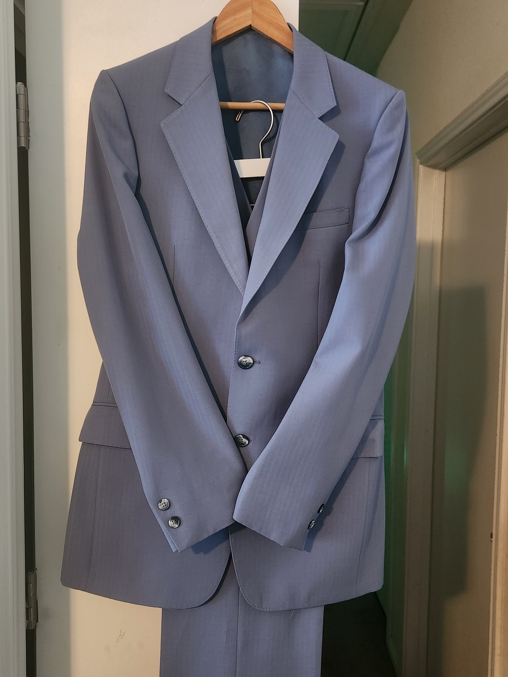 Hardy Amies Light Blue Two-Button Suit Jacket